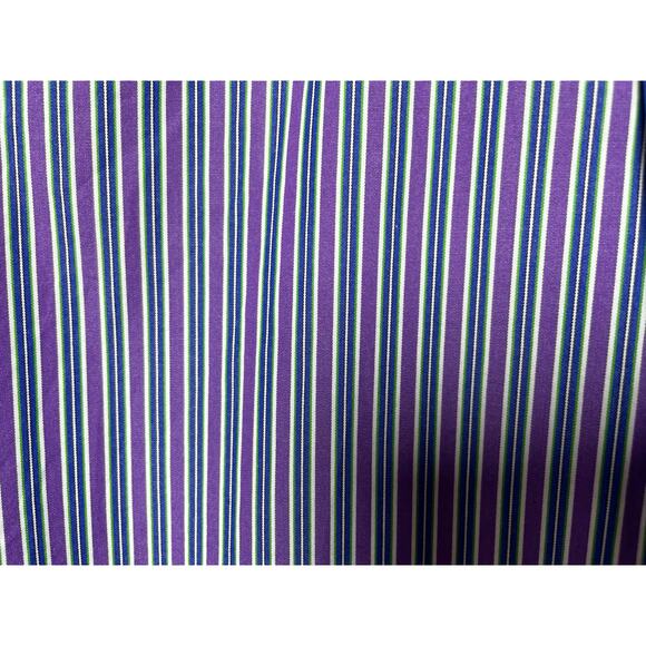 Ralph Lauren Purple Navy White Striped Sz 15-1/2" Med Longsleeve Button Shirt - Picture 6 of 6